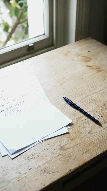Clear Bottle applied to paper desk