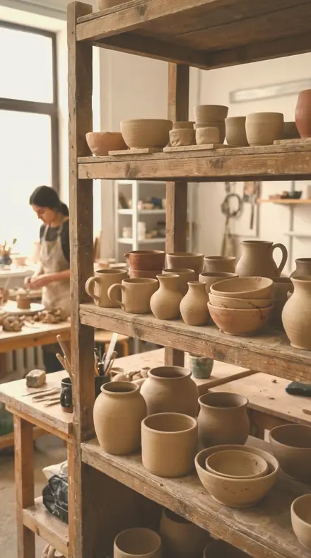 Brass Lamp applied to clay pots