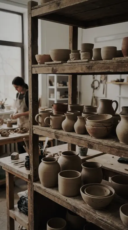 Blast Cabinet applied to clay pots