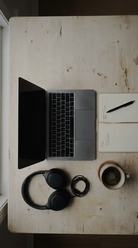 Blast Cabinet applied to desk flatlay