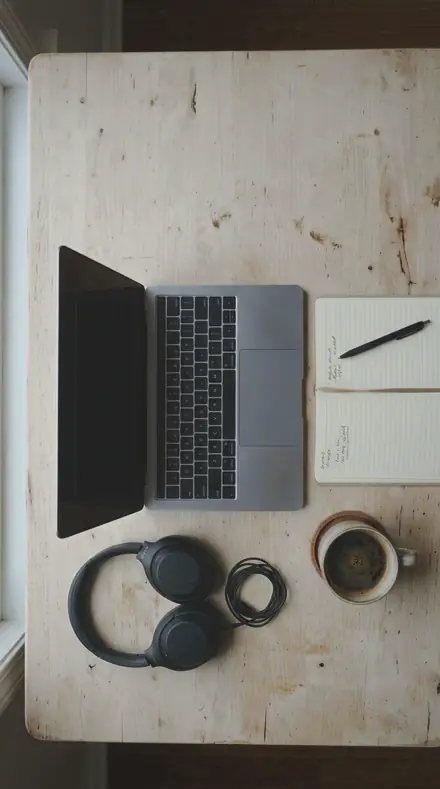 Pricking Iron applied to desk flatlay