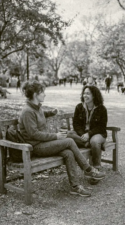 Albumen Print applied to friends bench