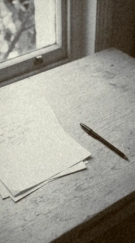 Chestnut Print applied to paper desk