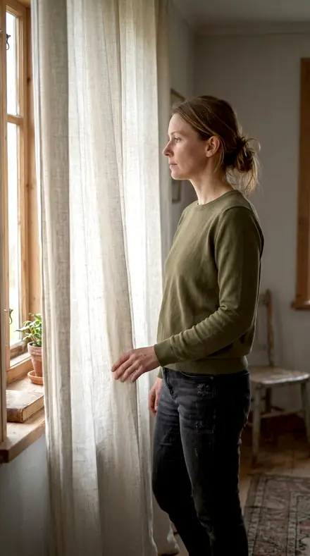 Quiet Declaration applied to Morning light through the curtain, kept soft