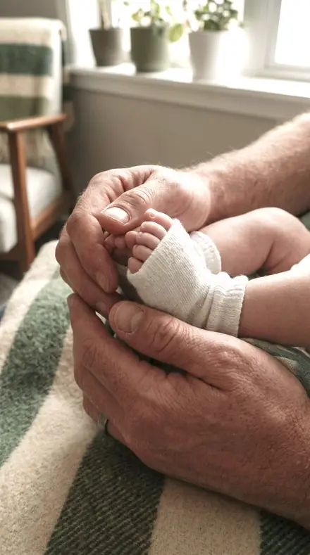 Pupil Round applied to newborn hands