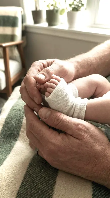 Caustic Edge applied to newborn hands