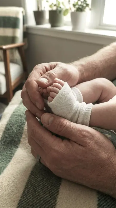 Stop Wide applied to newborn hands
